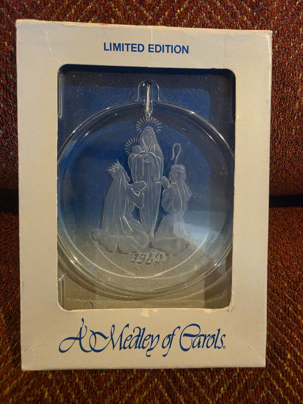 Vintage 1980 Ball Corp Limited Edition Crystal Christmas Ornament - Holy Night